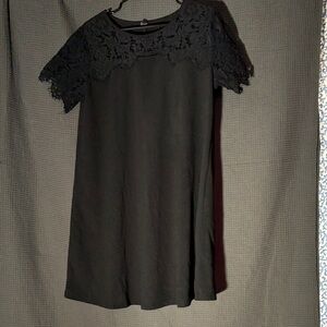 Black Lace Sleeve Dress